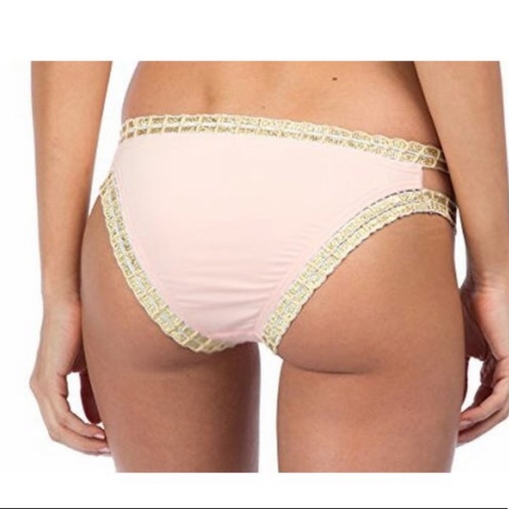 Bikini Lab Pink Gold Strappy Metallic Bikini - Picture 7 of 7